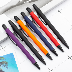 Stylo multifonction 2-en-1 à écran tactile doux avec logo personnalisé, nouveauté, stylo à bille en métal pour stylet promotionnel, vente à chaud - Product Image 2