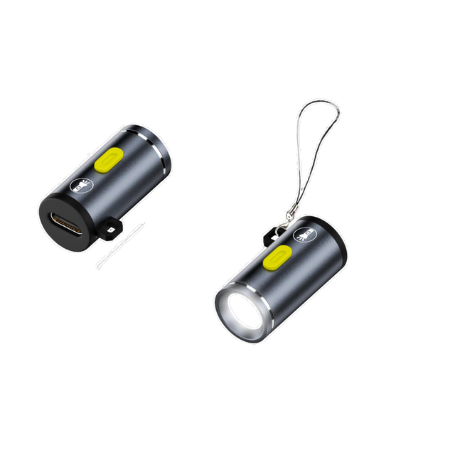 Brand New Factory Direct USB-C LED Flashlight Aluminum Alloy 210 Lumens Brightness Hanging Hole Design Universal Travel Adapter