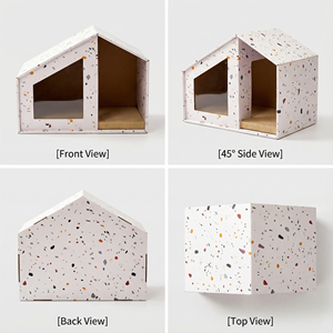Maisonnette en <span class=keywords><strong>carton</strong></span> pour <span class=keywords><strong>chat</strong></span> avec griffoir, <span class=keywords><strong>abri</strong></span> pliable et durable pour <span class=keywords><strong>chat</strong></span> pour usage intérieur - Product Image 6