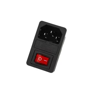 3-in-1 ac power socket with rocker switch and fuse holder Ac-01 power socket outlet 10A 250VAC