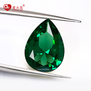 love Fire <strong>Gems</strong> High Quality Pear <strong>Machine</strong> <strong>Cut</strong> Green Nano Crystal Glass Stone China Synthetic Nano - Product Image 5