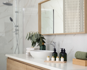 Custom Modern Bathroom Vanities with Mirror for Hotels Wholesale Waterproof Washroom Cabinets Contemporary Bathrooms - Product Image 3