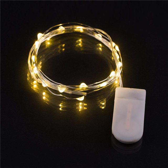 1M 10LED Flexible Battery Operated Waterproof Wedding Christmas Party Decoration Fairy Led Mini Copper Wire String Lights