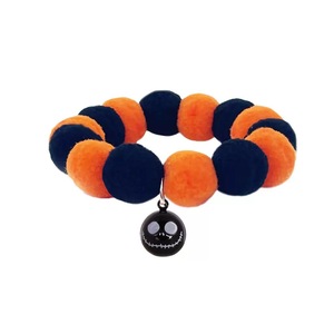 Collar de Halloween para Mascotas, Bufanda Elástica con Pompones para Perros y Gatos, Decoración de Calabaza de Dibujos Animados, Tamaño Pequeño y Mediano - Product Image 5