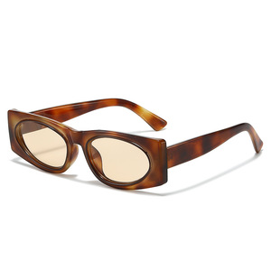 Lunettes de soleil carrées vintage à petite monture avec logo personnalisé 2026, protection UV400, imprimé léopard, pour hommes et femmes - Product Image 4