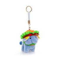 Petits animaux en peluche pendentifs (éléphant, cochon, chien, ours) avec chapeau burger, jouets en peluche et porte-clés