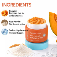 Masque Visage Exfoliant Éclaircissant Privé à l'Enzyme de Citrouille Naturelle AHA et Ferment Probiotique