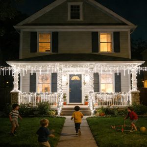 Guirlandes solaires en forme de pluie de météores, 8 tubes, étanches IP65, pour décoration extérieure de Noël, de jardin, de <span class=keywords><strong>maison</strong></span> et de toit. - Product Image 2