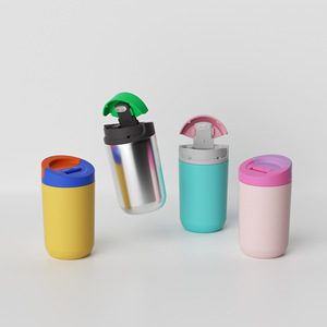 Push Pull Coffee Cup Large Flip Type Removable Washable Fits Car Cup Holder Travel Outdoor Use Fluorescent Yellow - Product Image 1