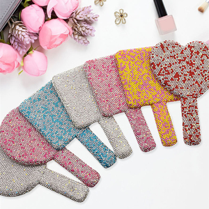 2025 cao cấp sang trọng lấp lánh cầm tay Vanity gương Bling long lanh Kim Cương Trang điểm tay gương với thạch - Product Image 3
