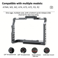 Cage pour appareil photo A7M4/A7M3/A7R5 en alliage d'aluminium, fixation rapide Arca, haute qualité, légère, étanche, personnalisable OEM, découpe laser