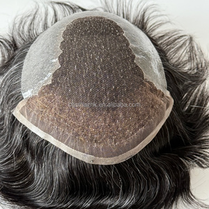 Fábrica Mayorista China: Sistema de Reemplazo Capilar Completo de Encaje para Hombre, Cabello Humano Natural Q6 Negro con Canas, Personalizado - Product Image 4