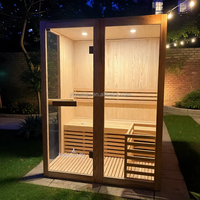 Amateur de cèdre 	 Sauna sec compact en bois de pruche avec chauffage électrique et éclairage LED pour le bien-être à domicile