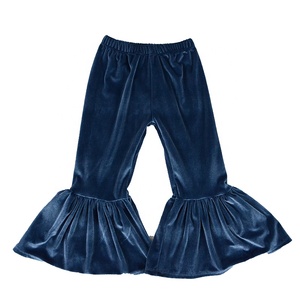Flare Pants for Toddler <b>Girls</b> Fall Winter Velvet Bell Bottoms with Ruffle Plus Size <b>Flared</b> <b>Leggings</b> - Product Image 3