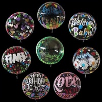 Helium Ballon 20 Inch Bobo Ballon Transparant Afdrukken Verjaardag Decoratie Kinderen Verjaardagsfeestje Bruiloft Scene Layout