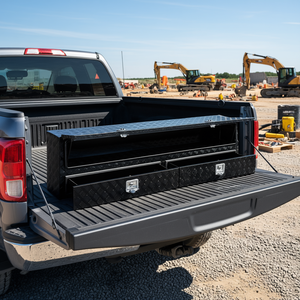 Boîte à outils pour camion de chantier 81,5 x 21 x 13 en aluminium TopSider, deux tiroirs, porte rabattable, résistante aux intempéries - Product Image 2