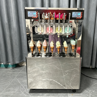 Máquina Comercial de Helado Suave de Acero Inoxidable con 7 Boquillas, Congelación Continua Vertical para Granizados y Leche Congelada
