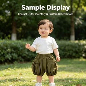Vêtements pour bébé personnalisés, bloomers <span class=keywords><strong>en</strong></span> ramie, taille élastique, style lin pour tout-petits, respirant, été, boutique pour bébés, shorts unisexes - Product Image 2
