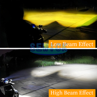 Phare LED Super Lumineux pour Moto, Projecteur à Lentille, Lumière Anti-Brouillard Blanc Naturel, Lampe Auxiliaire de Conduite pour VTT