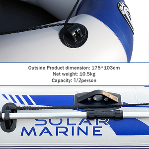 B175 Ensemble de bateaux pneumatiques de pêche à rames solaires marins en PVC de 0,7 mm, kayak <span class=keywords><strong>pour</strong></span> une personne, canoë, annexe avec <span class=keywords><strong>moteur</strong></span> à propulsion et <span class=keywords><strong>support</strong></span> - Product Image 6