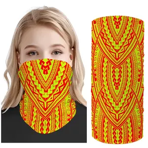 Laatste Oranje Tribal Print Beschermende Hoofd Sjaal Ontwerpen Voor Vrouwen Uv Bescherming Magic Gezicht Cover Dust Wind Bandana Bivakmuts