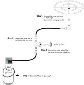 Regulador de Gas LP para Reino Unido, Anillo Quemador de Acero Inoxidable para Fogatas de Gas Propano, Kit de Instalación, Anillo Quemador para Fogatas de 12 Pulgadas - Product Image 3