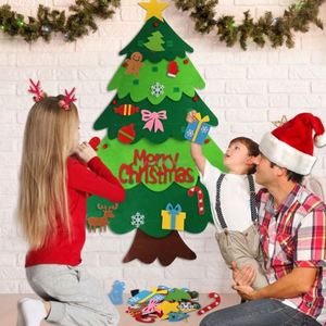Arbre de Noël en feutre à faire soi-même avec 32 ornements détachables, décorations murales de Noël, kits d'artisanat en feutre pour enfants - Product Image 5