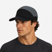 Casquette de course personnalisée à 5 panneaux en maille de nylon, visière incurvée souple, couronne basse, cordon réglable, séchage rapide, haute performance