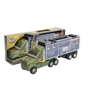 Set di Giocattoli <span class=keywords><strong>Camion</strong></span> Militare, Veicolo da Battaglia con Container e Mini Carro Armato ed Elicottero, Giocattoli con Ostacoli Stradali per Ragazzi - Product Image 6