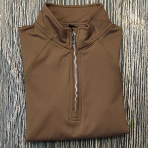 Pantalones de montar de media cremallera para mujer de alta calidad, capas <span class=keywords><strong>base</strong></span> de nailon Spandex transpirable <span class=keywords><strong>con</strong></span> logotipo personalizado, ropa de manga corta - Product Image 4