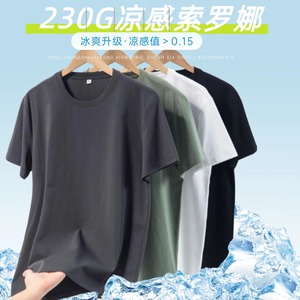 T-shirt Solona pour homme, coupe ample, séchage rapide, manches courtes, bleu, taille XL, vêtement de loisirs, col rond, tissu fin, technologie d'impression par teinture - Product Image 4