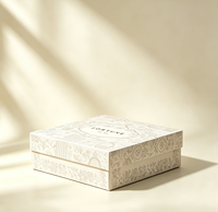 Boîte cadeau rigide de luxe à imprimé floral vintage avec fermeture magnétique, en matériaux recyclés, couvercle et base en papier, pour foulard et anniversaire