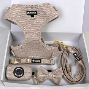 Conjunto Personalizado de Arnés, Correa y Collar de Tweed <span class=keywords><strong>para</strong></span> Perro Antitirones con Logo Personalizado <span class=keywords><strong>para</strong></span> <span class=keywords><strong>Boutique</strong></span> de Lujo <span class=keywords><strong>para</strong></span> Mascotas de Fabricantes Mayoristas - Product Image 4