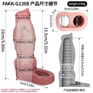 FAAK Funda realista de piel sintética con diseño de nudo canino para masturbador masculino, alargador de pene, funda de fantasía para pene, para coqueteo masculino, tienda sexual - Product Image 6