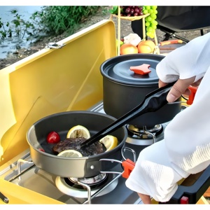<span class=keywords><strong>Set</strong></span> da Cucina Portatile per Campeggio - <span class=keywords><strong>Set</strong></span> di Pentole e Padelle Antiaderenti Leggere, Adatte per Campeggio e Viaggi in Zaino - Product Image 5