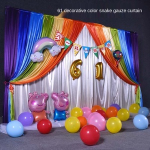 <span class=keywords><strong>ม่าน</strong></span>แขวน<span class=keywords><strong>ผ้า</strong></span>ไหมน้ำแข็งหลากสี Moka OEM <span class=keywords><strong>ผ้า</strong></span>โปร่งสีรุ้ง สำหรับถ่าย<span class=keywords><strong>ภาพ</strong></span> งานวันเกิด งานเทศกาล ตกแต่งฉากหลัง - Product Image 2