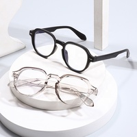 Gafas de moda al por mayor para hombre, antiluz azul, con montura poligonal de PC y patillas de resorte, gafas ópticas antiluz azul.