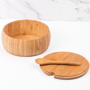Bamboo Spice <b>Jar</b> With Lid Solid Seasonings <b>Storage</b> Container <b>Kitchen</b> Condiment Box Round Wooden Seasoning <b>Jar</b> <b>For</b> Spices - Product Image 4
