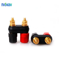 Adaptateur de prise jack banane femelle M5 4 mm avec terminal audio en nylon PA66 + cuivre nickelé rouge/noir