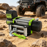 Treuil Électrique de Secours Tout-Terrain 14000LBS 6.4HP 12V/24V Treuil Automobile Câble de 26M Commande Filaire et Sans Fil pour Camion Grue