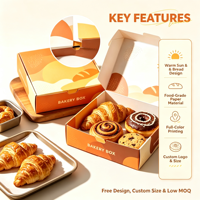 Boîte d'emballage pliable pour croissants, en papier personnalisé, pour pâtisserie