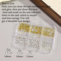 Punk Style Nail Supplies 6 Grilles Mini Métal Rivet Nail Decor 3D Alliage Cône Rivet Nail Art Accessoires