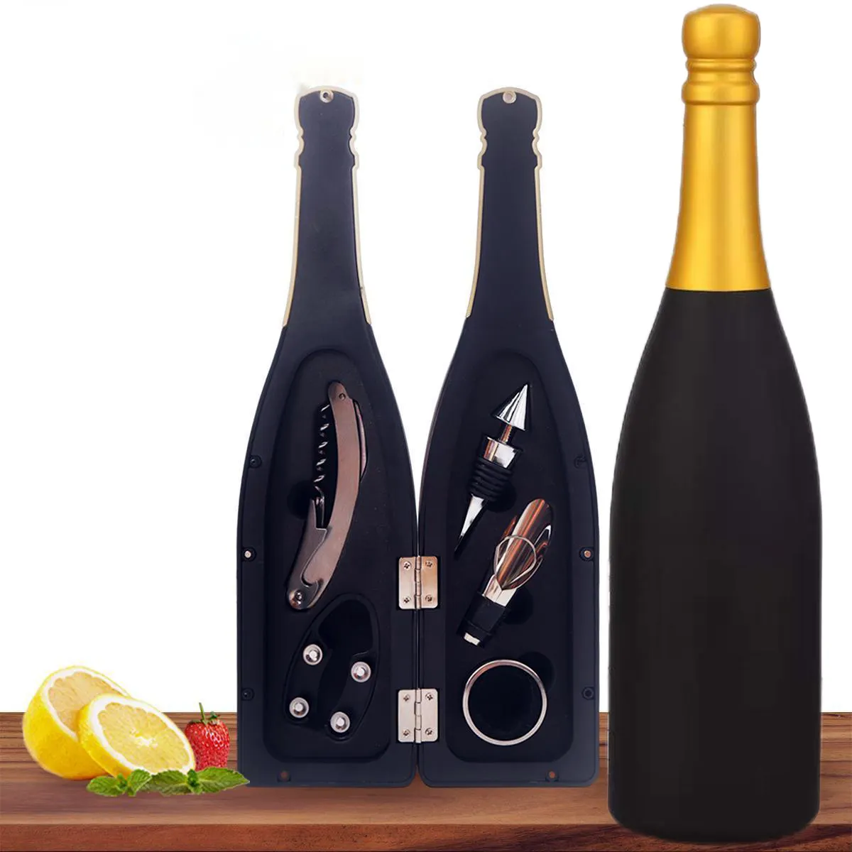 Set regalo apriscatole a cavatappi multifunzione, Set da Bar, supporto a forma di bottiglia, regalo, accessori da Bar