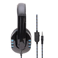 Headset Game Stereo 3.5Mm dengan Mikrofon, Earphone Over Ear Kabel Kualitas Tinggi dengan Mikrofon untuk PS4 Xbox One PC