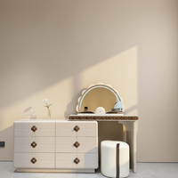 Grande coiffeuse de luxe en MDF avec grand miroir, plusieurs tiroirs et tabouret, personnalisable directement de l'usine