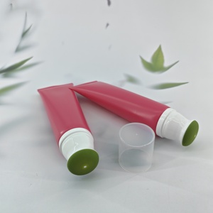 Tube cosmétique souple en plastique de haute qualité, personnalisé, avec impression de logo, couleur rose mat, vide, pour lotion anti-moustiques. - Product Image 2