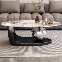 Leichter Luxus-High-End-Edelstahl rahmen Moderner einfacher ovaler Couch tisch im italienischen Stil für kleine Wohnungen
