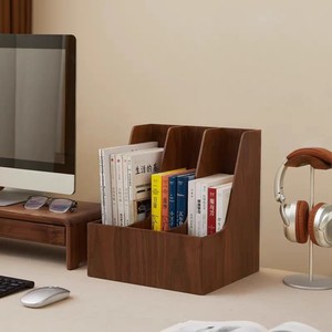 Office Desktop Organizer Wooden <b>Storage</b> Box 3 Tier A4 <b>File</b> Rack For Books Stationery Document Organization - Product Image 1