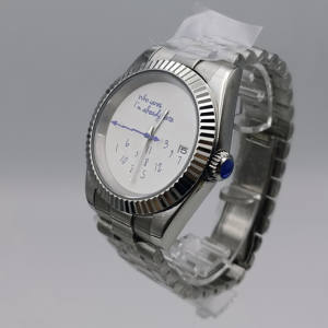 Montres de collection pour hommes en acier inoxydable NH35, style designer, cadran blanc, lunette cannelée, date, pour ceux qui s'en fousent, j'ai déjà le temps de perdre. - Product Image 2