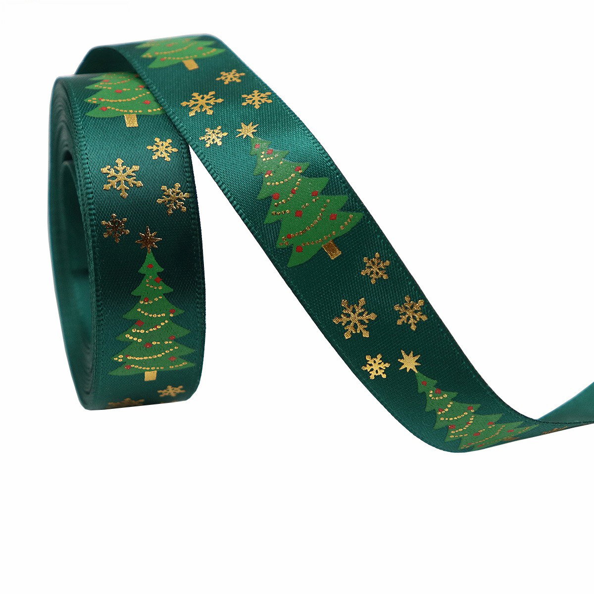 Flocon de neige pour sapin de Noël vert - 1,6 cm x 9,1 mètres
